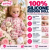 Pink Floral Dress Curly Hair Pacifier Girl