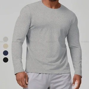 Men's Breathable Quick Dry Crew Neck Workout T-Shirt Casual Slim Fit Gym Fitness Running Long Sleeve Active Wear Sports Top