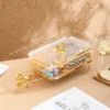 Gilded carriage square fruit plate (transparent)