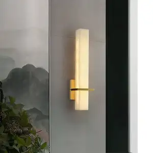 Spanish natural sky marble full copper living room background wall lamp modern light luxury creative bedroom bedside wall