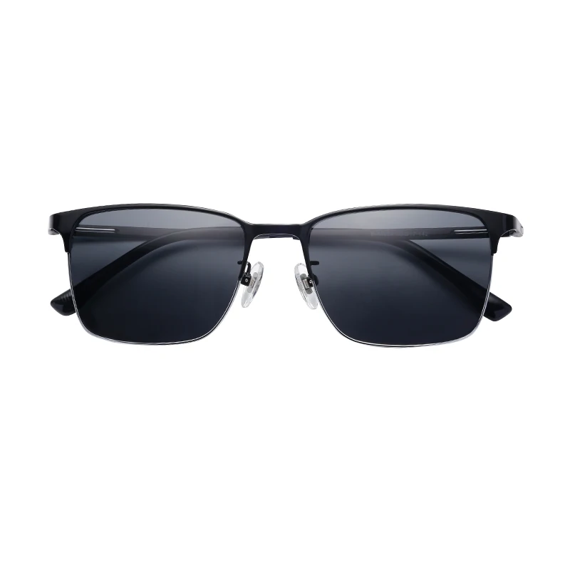 Luxury Vintage Half Rimless Titanium Square Sunglasses 
