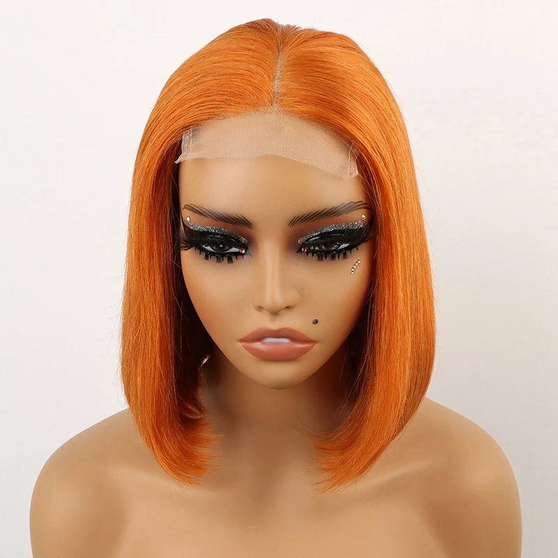 4x4 Natural Double Drawn 12a Short Bob Wig Remy 100 Human Hair