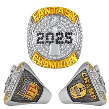 2025 FFL Fantasy Football Championship Ring Fashion Men's Alloy Jewelry Wholesale Custom Wooden Box