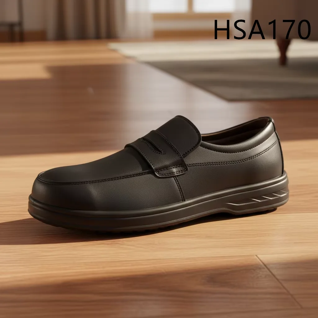 LXG,Executive Visit Anti-hit Pull-on Style Manager Safety Shoes ultra Anti-slip PU Injection Outsole Leader Work Shoes HSA170