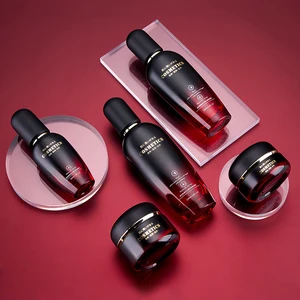 Original Skincare Container Set Matt Black Glass Jar with 1OZ 50ml Pump Bottle and 40ml 100ml Glass Jars for Eye Drops