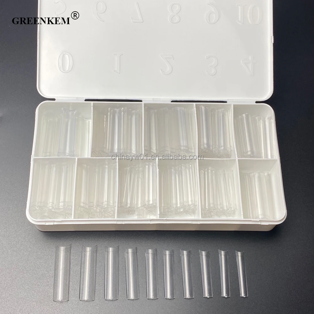 Pink Nail Tip Box Black White No C Xx Square Customized Logo No C Curve