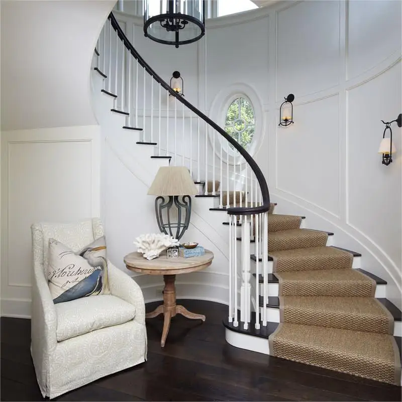 CBDMART Curved Glass Staircase Models Iron Stairs Steel Frame Stair Customized Curved Stairs