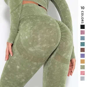 Wholesale Custom Seamless Push up Yoga Leggings High Waist Scrunch Butt Quick Drying Breathable Running Gym Pants for Women