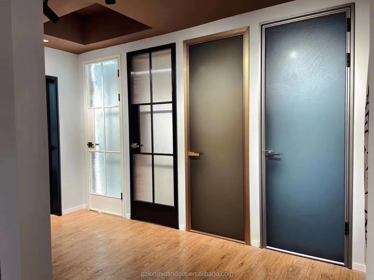 Vintage Double French Framed Doors Black Aluminum Metal Framed Front