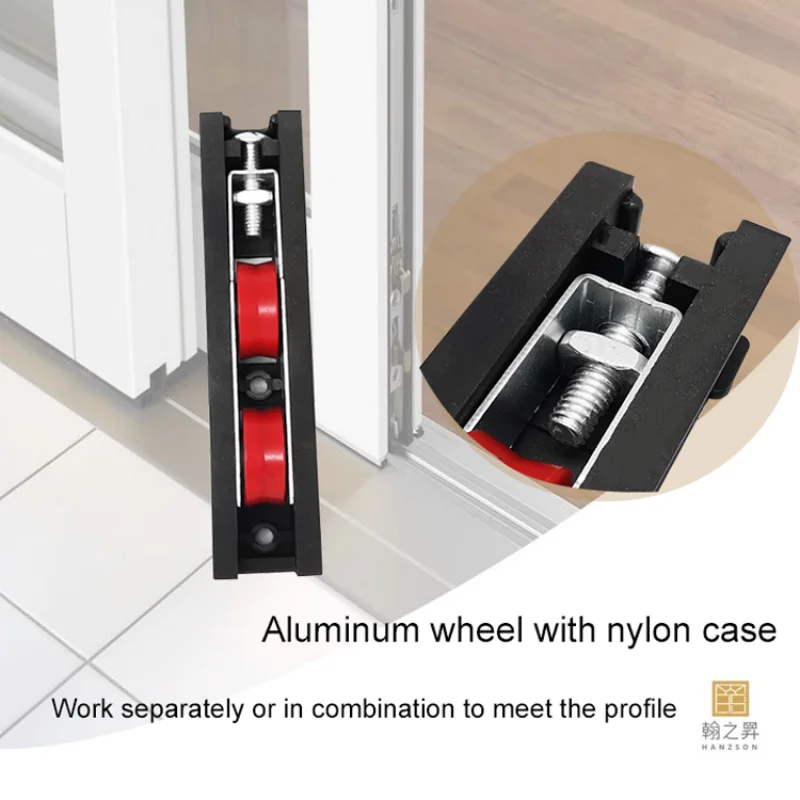Modern Aluminum Sliding Window Roller with Plastic Housing and Nylon Material in 1 mm 2 mm 3 mm Thickness