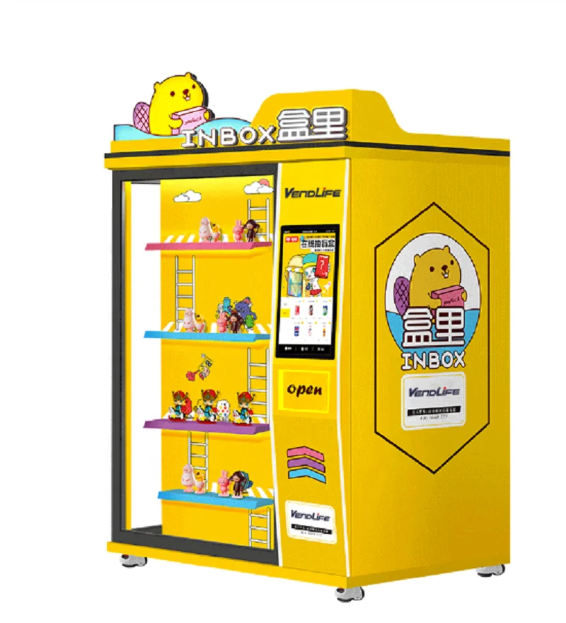 ماكينة بيع vendlife للصناديق الهدايا مع شاشة إعلانية للبيع POP MART ماكينة vivicat Dimoo judydoll molly