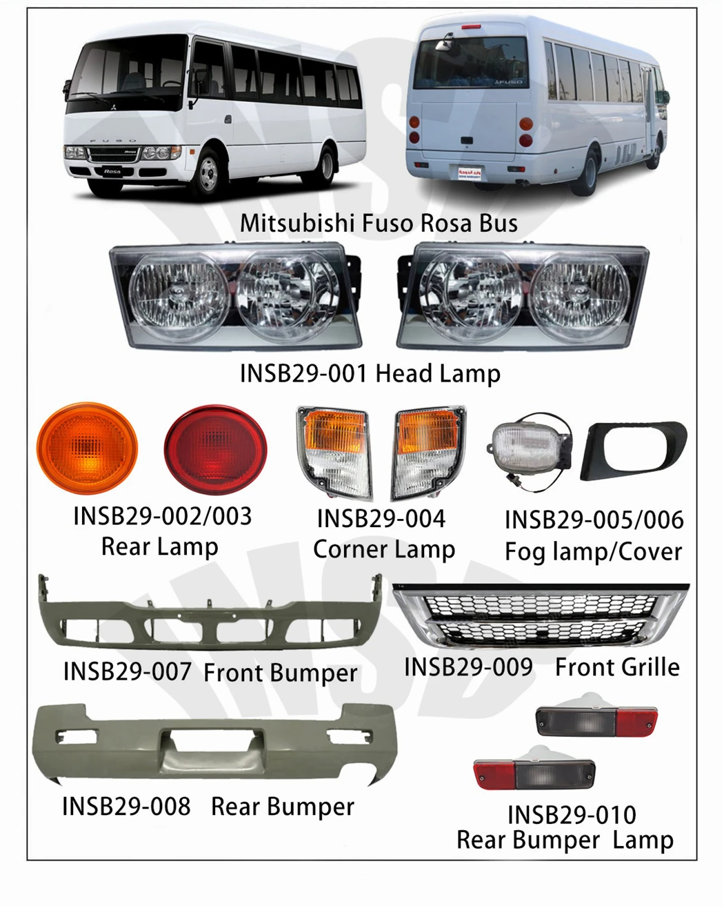 ミツビシ フォーサ バス用フロントドアハンドル INS29-020 新品部品