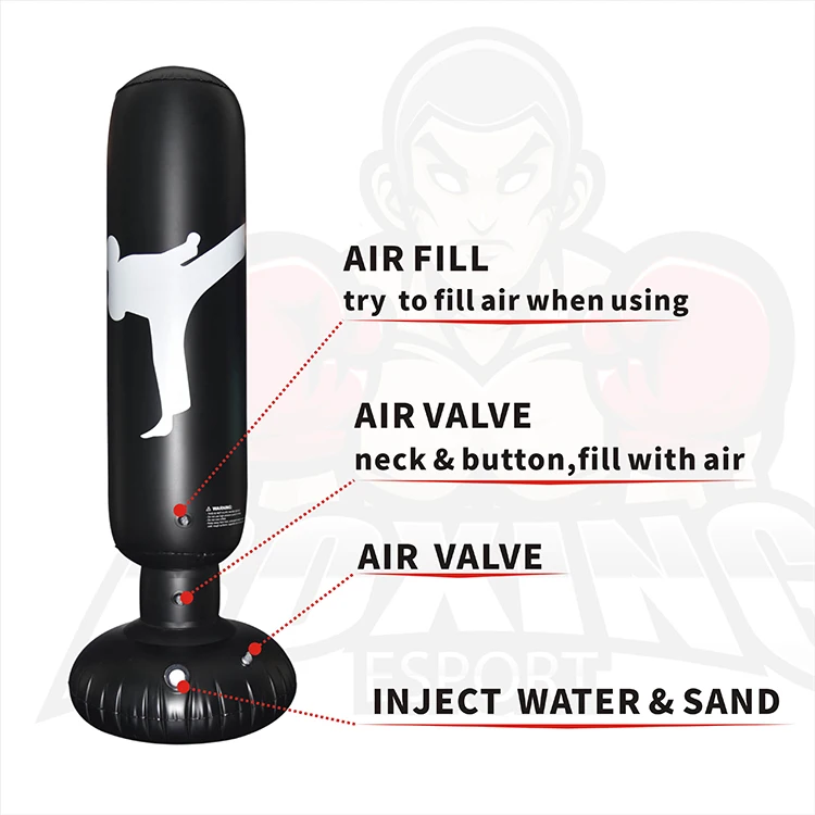 Оптовая продажа свободно стоящая водная база надувная боксерская грушовая сумка бокс-бокс для детей и взрослых тренировок
