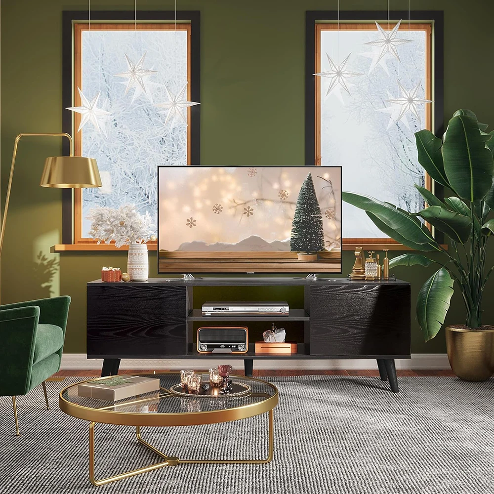 60 inch tvs entertainment center with storage cabinets tv table for living room decor-3