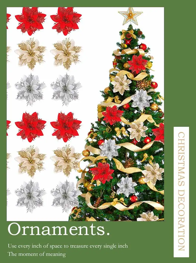 Redeco Amazon Classic Decorative Flowers Cute Christmas Flowers Pe