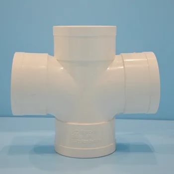 Good quality Manufacturers direct selling Pvc Four Way Tee Drainage Fittings Drain four