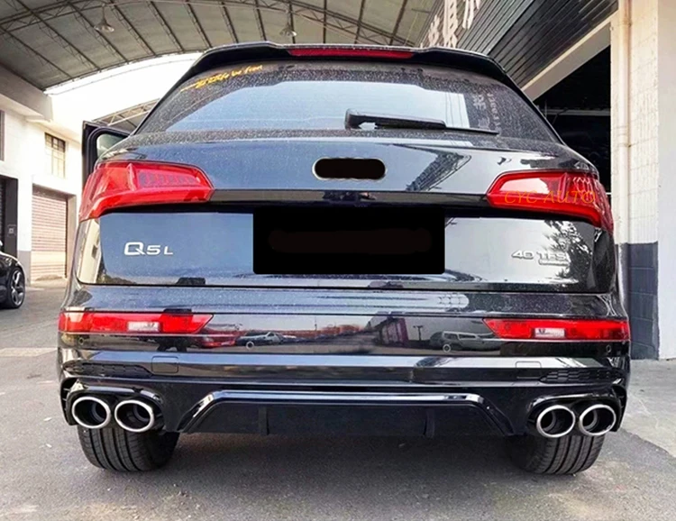 Rear Bumper Diffuser Upgrade Sq Sline Look Style Gloss Black Auto