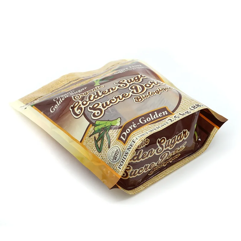 Custom Printed Moisture Proof Flat Bottom Pouch for Food Packaging Zipper Laminated Pouch Eight Side Seal Moisture Proof Bag