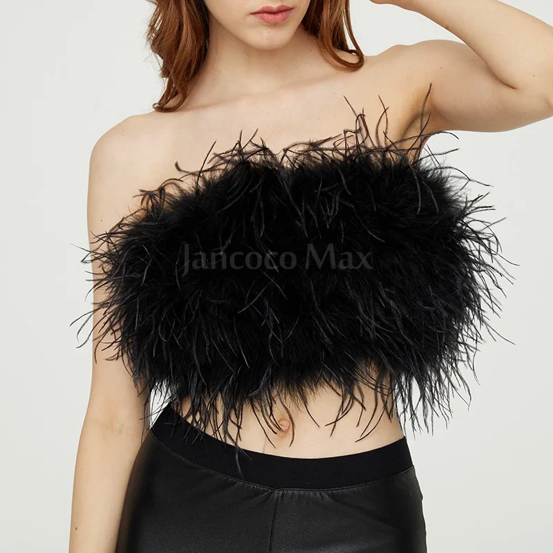 Shop Our Collection of Sleeveless Real Feather Fur Tops