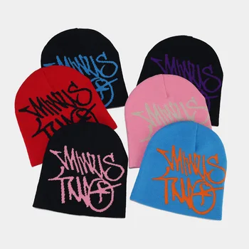 Custom Autumn Winter Men Women Unisex Jacquard Y2K Graphic Street Knitted Reversible Beanie Ear Protection Hat Skull Cap