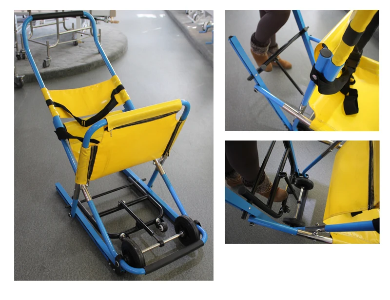 Simple Medical Stair Stretcher Steel Foldable Manual Disabled Climbing