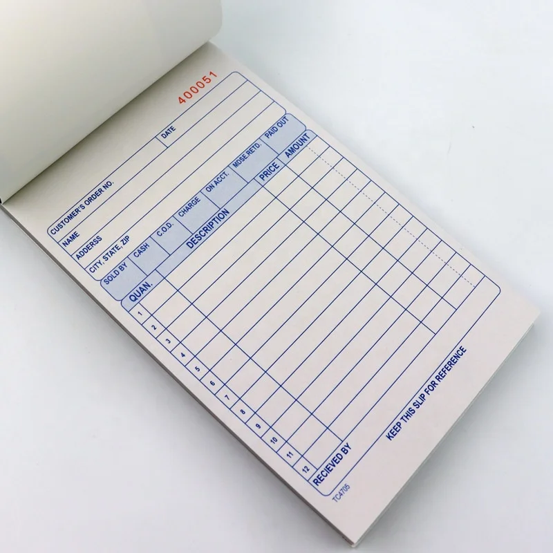 OEM  Restaurant Order Book 4-Ply Carbonless Invoice for Dining Room