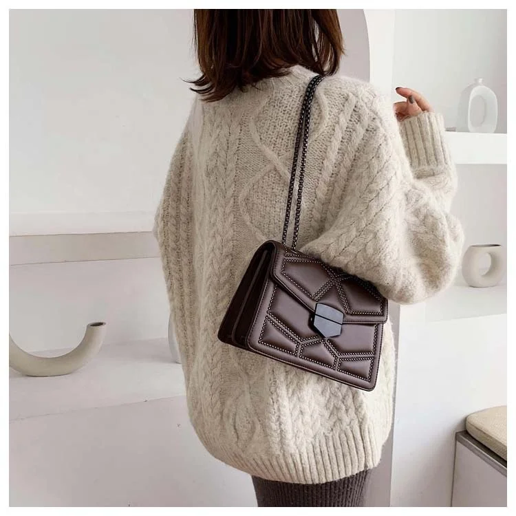 2025 Chic Rivet Chain Shoulder Bags & Handbags