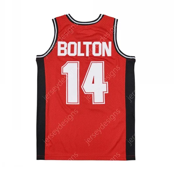 Troy Bolton 14# Wildkatzen Osten Oberschule Herren Rot Basketball Trikots Genäht 