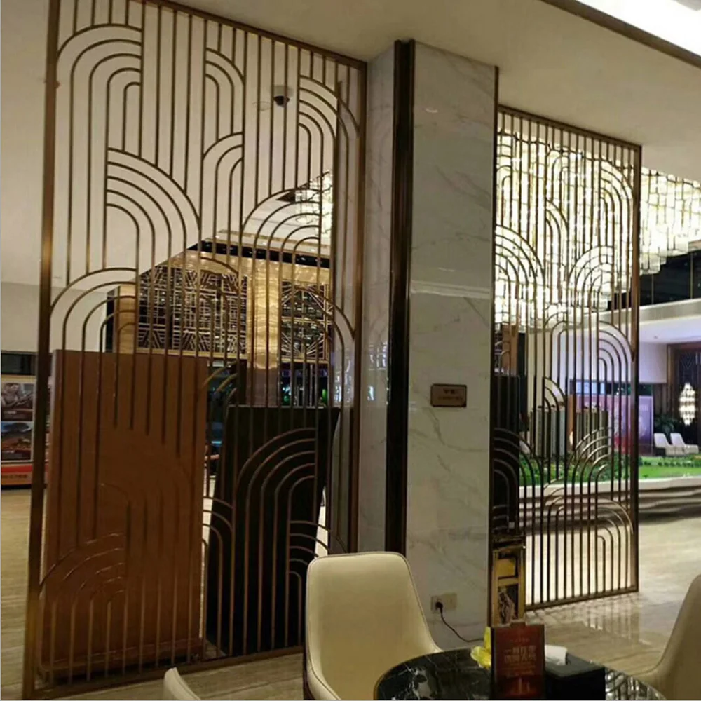 Customized Laser Cut Metal Room Divider Stainless Steel Decorative Panel Privacy Screen