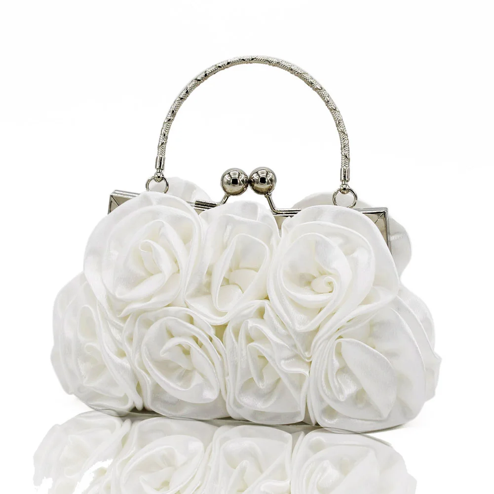 White Evening Bag Handbag Wedding Party Message Bag Clutch Bag Purse Simple  Chain Bag for Women Ladies 