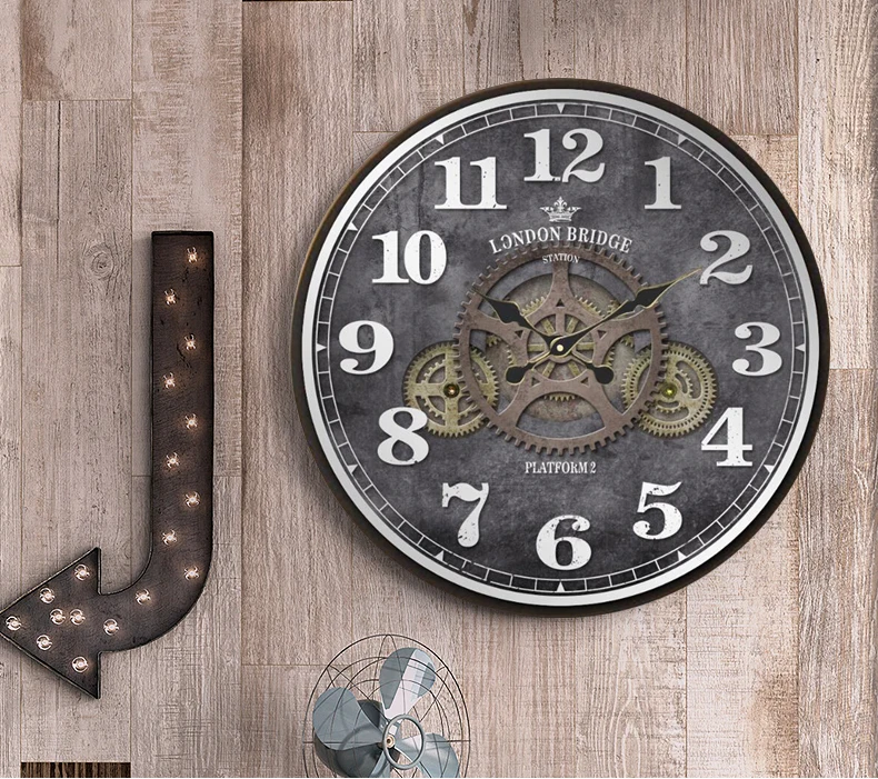 19-дюймовые большие деревянные настенные часы с ультрафиолетовым