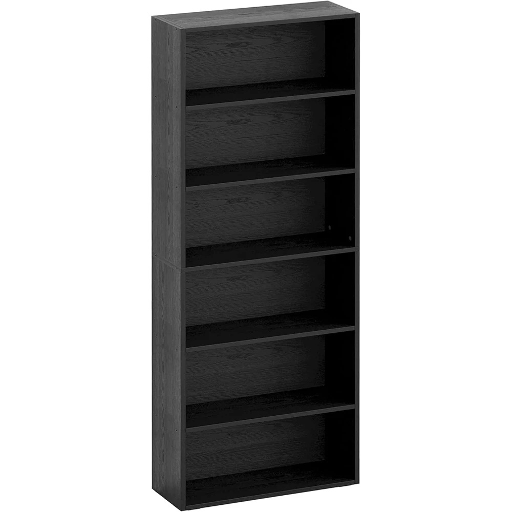 Modern Oak Floor Standing 6-Tier Tall Bookcase with Storage Shelves for Home Office & Living Room