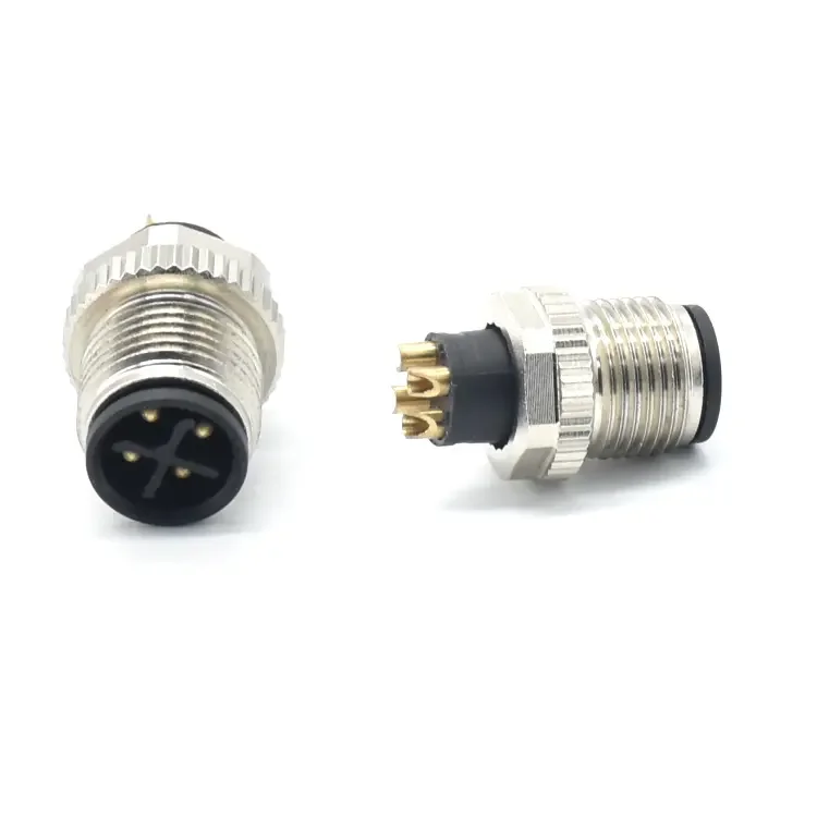 Manufacture OEM Waterproof Connector Male Female 3 4 Pin Welding IP67 M12 Assembly Plug S Code Sensor Connector