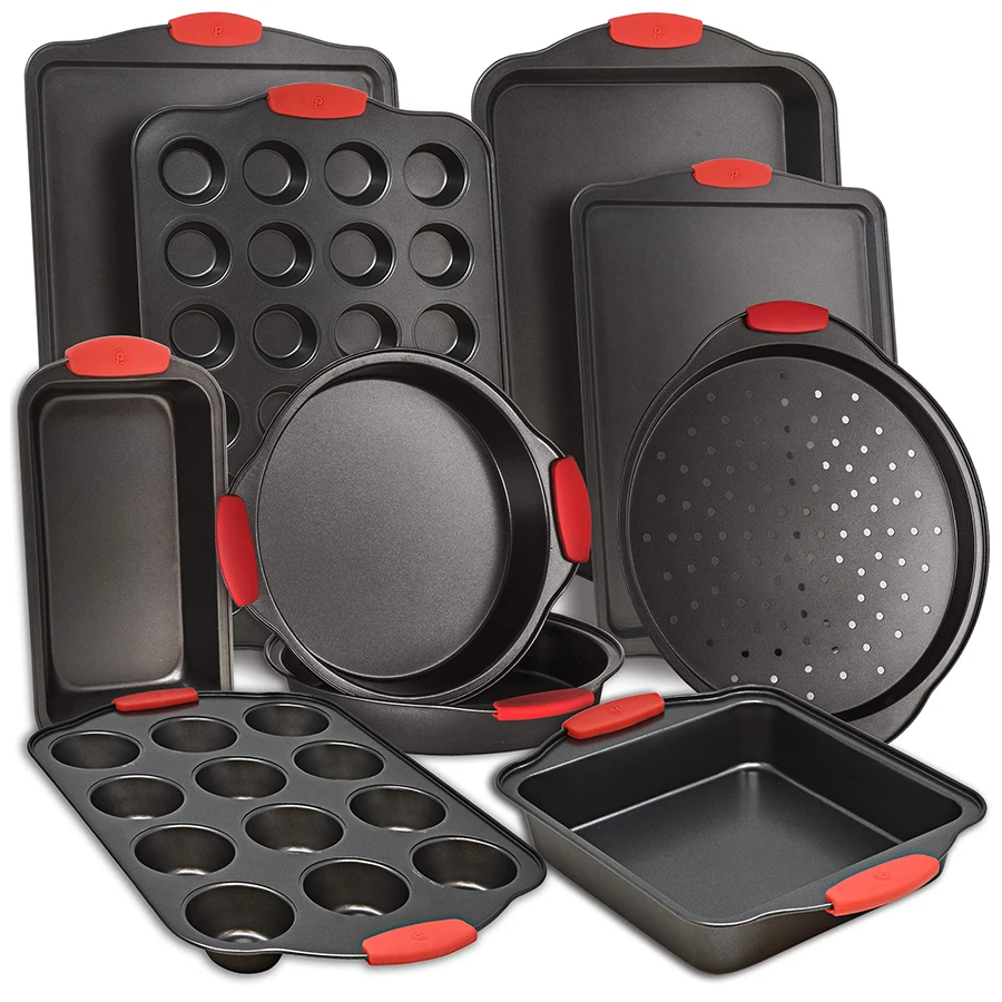 Professional Nonstick Pizza Pan Baking Tray Oven Carbon Steel Square