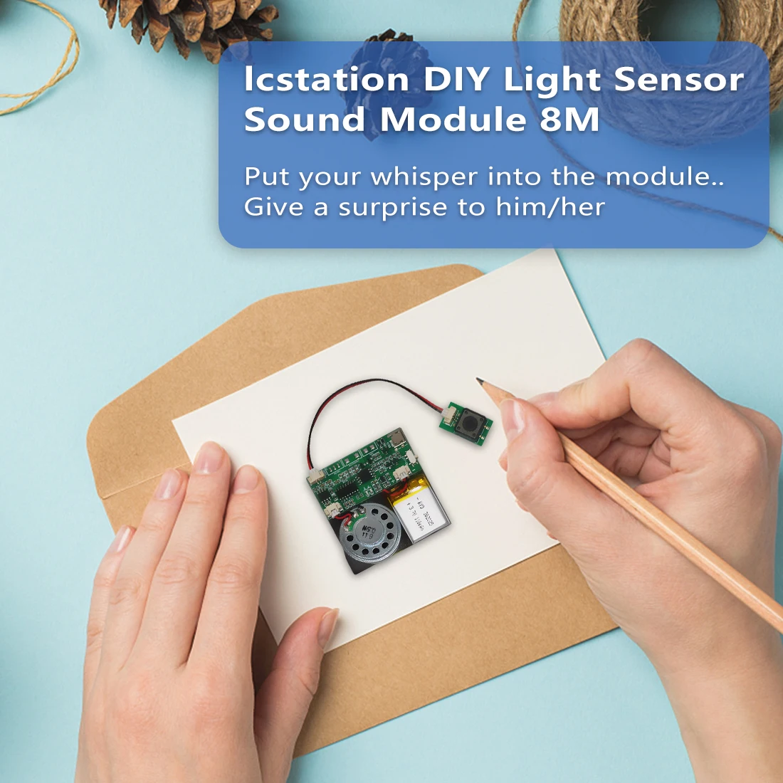 Factory Direct USB Downloadable MP3 Music Sound Module IC PCB Speaker for Greeting Cards Press-Button Control Activated