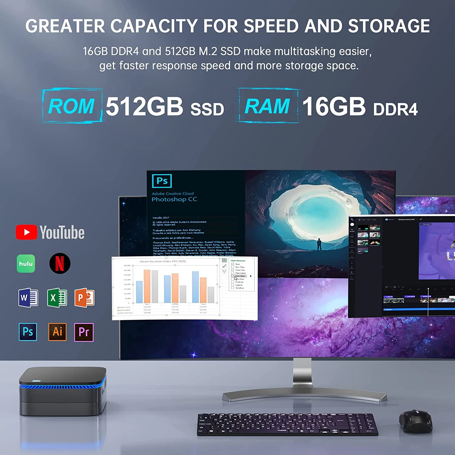 CYX NEW Intel Processor Alder Lake N95 Win11 Mini PC 8Gb DDR4 256Gb SSD Low Consumption AK1plus Mini  Gaming Pc
