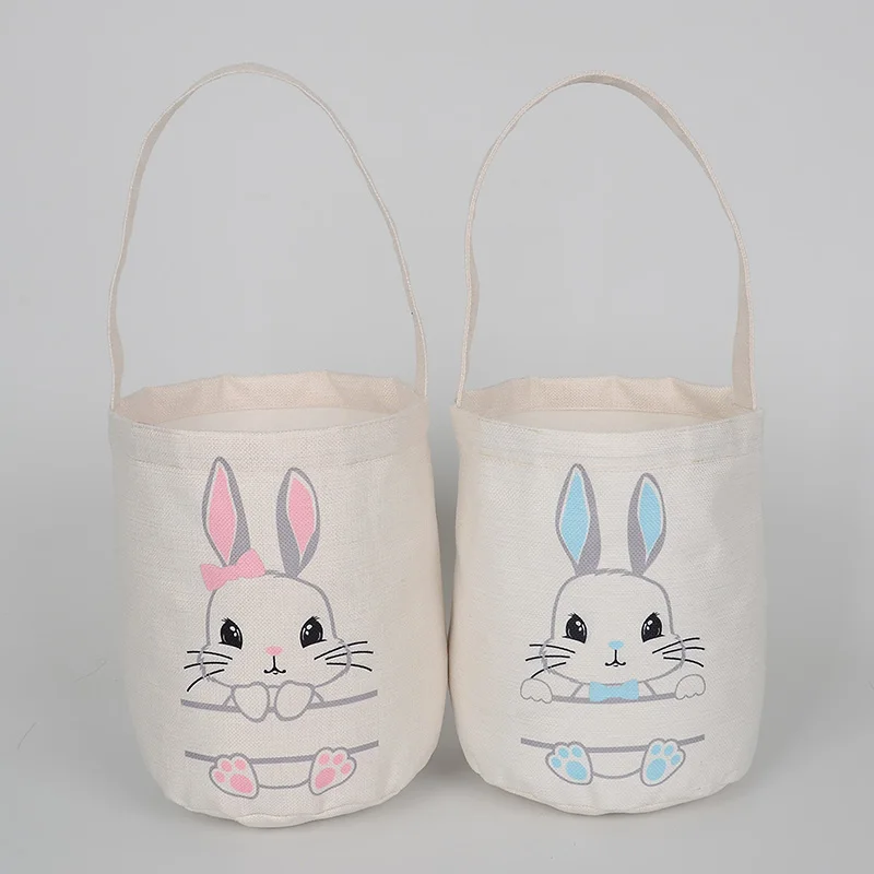 Оптовая продажа, новинка 2022 года, Подарочный мешок Sedex для джутового кролика, темно-синяя Пасхальная корзина для яиц