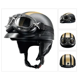 Retro Style Motorbike Helmet With Wind Goggles Oem/odm Available
