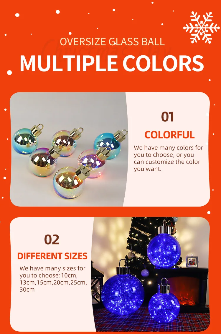 wholesale new custom glass christmas gifts ideas decoration ball large ornaments supplier