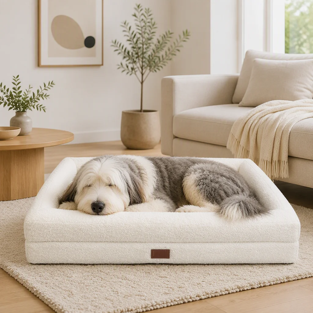Fully Detachable White Boucle Pet Sofa — Product details 2
