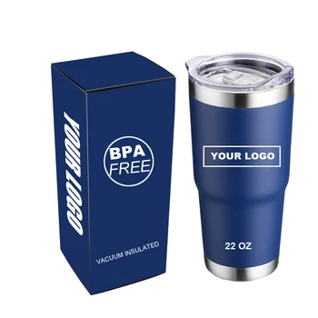 Custom Logo 22 oz Double Wall Stainless Steel Vacuum Insulated Tumblers With Lid