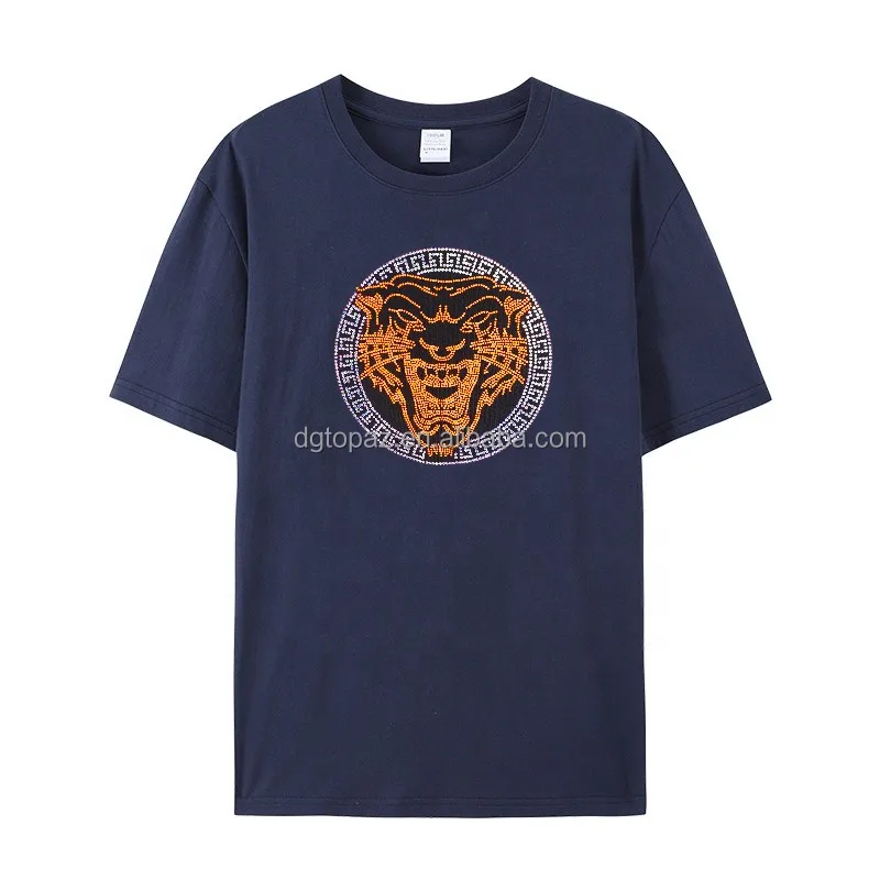 Free sample Ready tiger design iron on wholesale rhinestone template heat transfer