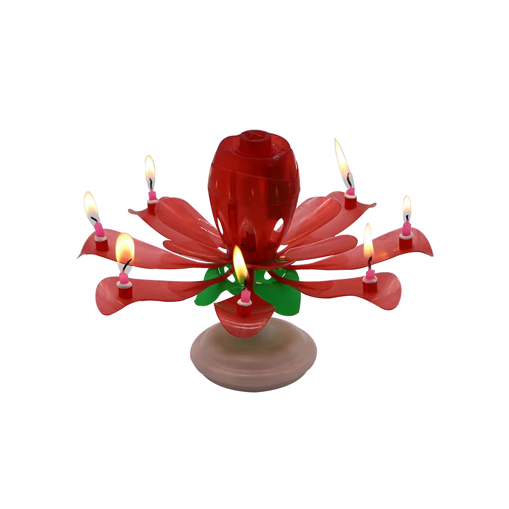 Розовая и красная роза электронная Поющая музыкальная свеча на день рождения для Felixstowe UK