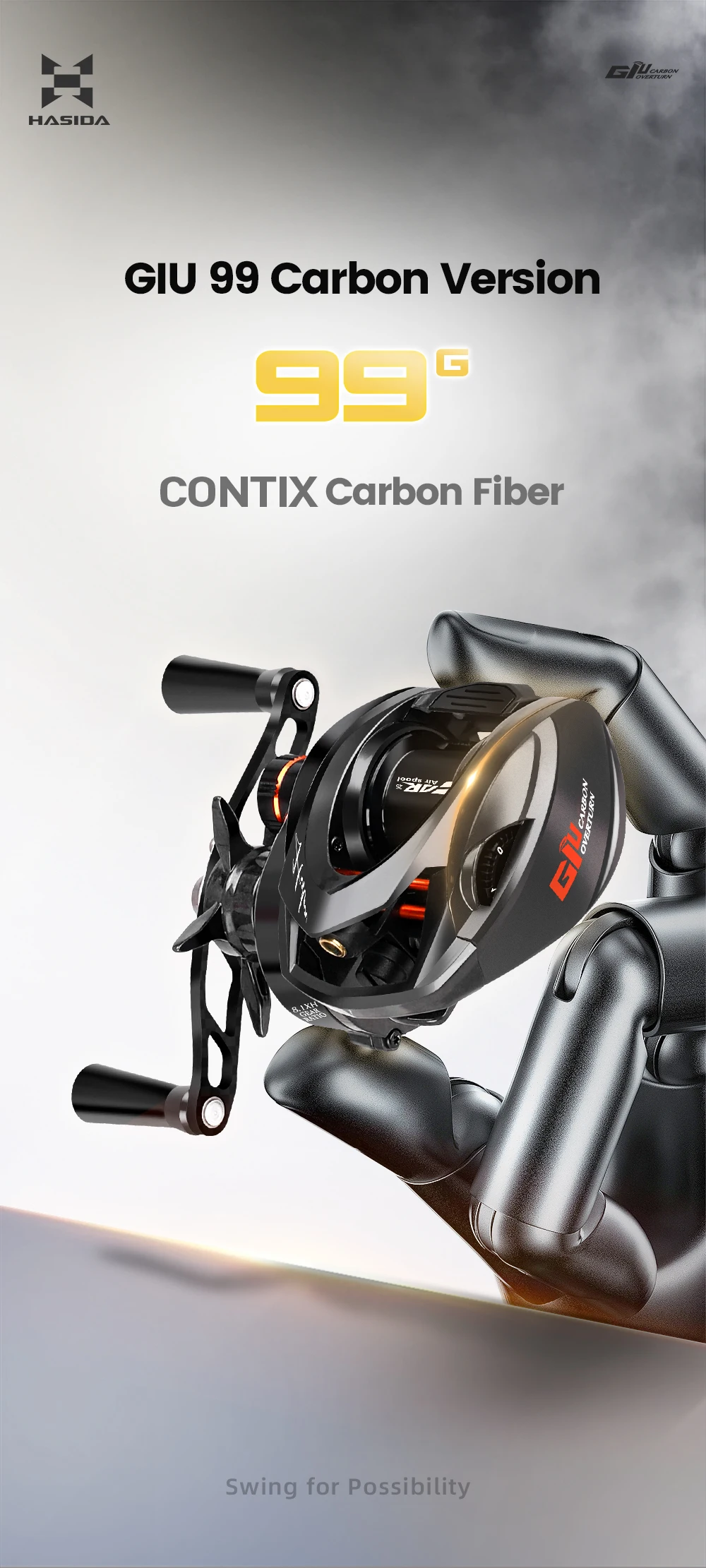 HISTAR Giu 99 Carbon BFS Baitcasting Reel, 4KG Drag Power, 8.1:1