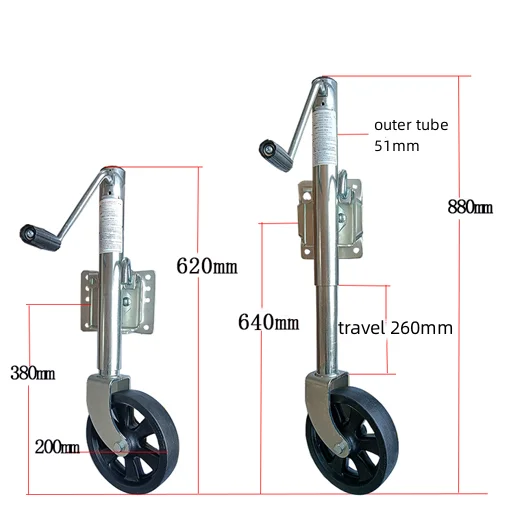 1500lbs Trailer Jockey Wheel With 10" Lift Height Side Swinging Trailer