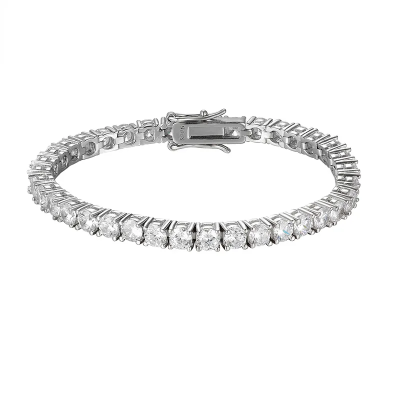 4.90Ct Men's ID Screw Link Diamond Bracelet 14k Solid White Gold -  usjewelryfactory.com