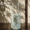 Sac en brocart - Motif floral superposé doré et bleu