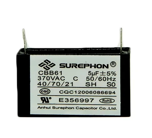 Factory Direct Sales CBB61 4uf 450v 50hz 60hz Capacitor High Quality Celling Motor Fan P2 Capacitor Cbb61 for Switching