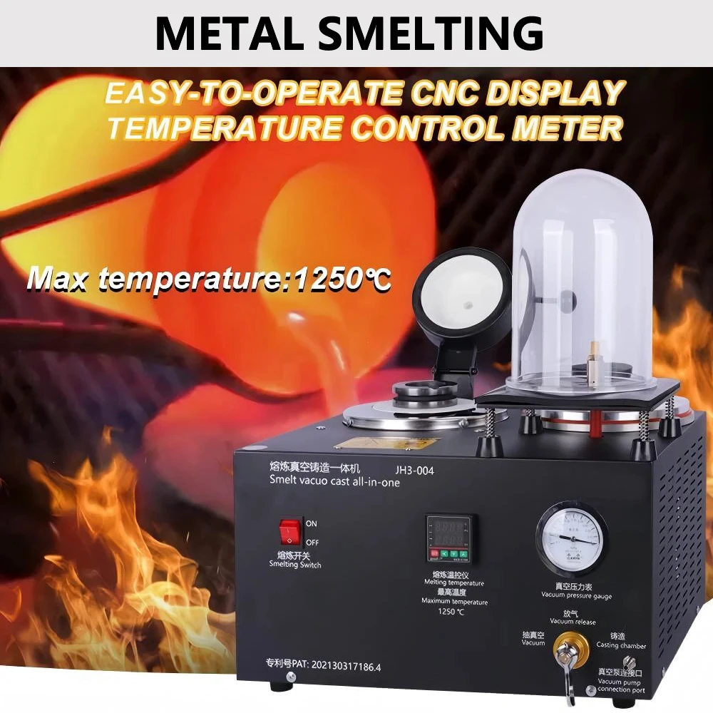 JH3-004 Three-in-One Integrated Casting Machine - Vacuum Casting 1250℃ Max Temperature &plusmn;5℃ Precision Aviation Plastic Bell