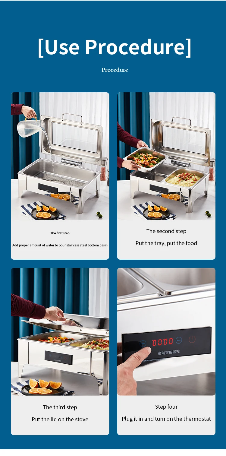 Chinese Food Warmer Chafing Dishes Stainless Steel Buffet Stove Food